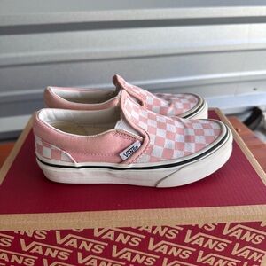 Girls Slip On Checkered Vans